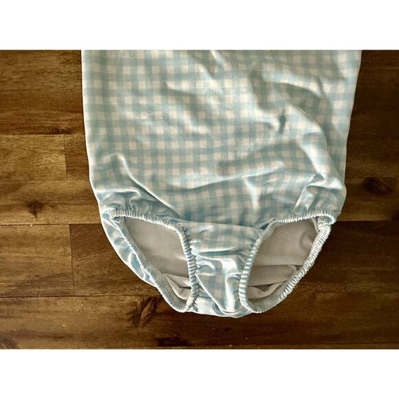Bailey Boys Blue Pink Gingham One Piece Tank Swimsuit Classic Preppy Beach 4T - Picture 6 of 7